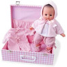 BEBE MALETA CUADROS  ROSA 36 CM Petit Colin