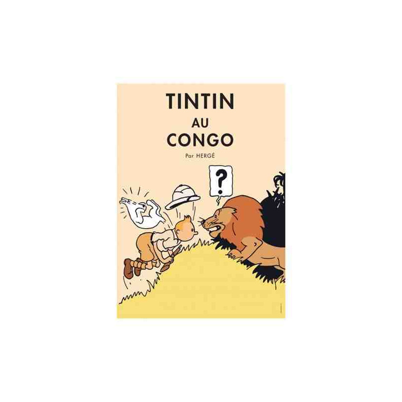 POSTER TINTIN AU CONGO COLOR