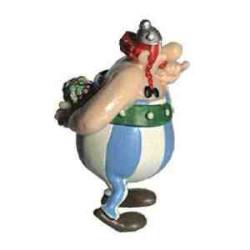OBÉLIX ENAMORADO CON FLORES PVC   Asterix Plastoy