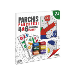 PARCHIS 4/6 jugadores.CON ACCESORIOS DE PLASTICO(40X40X1) Cayro 096