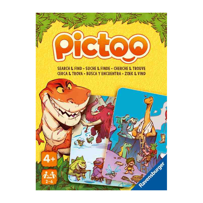 PICTOO DINO CARD GAMES Juego de cartas Ravensburger (Castellano)
