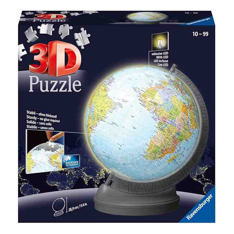 GLOBO TERRAQUI 3D NIGHT EDITION  540 PCS.AMB LLUM Ravensburger