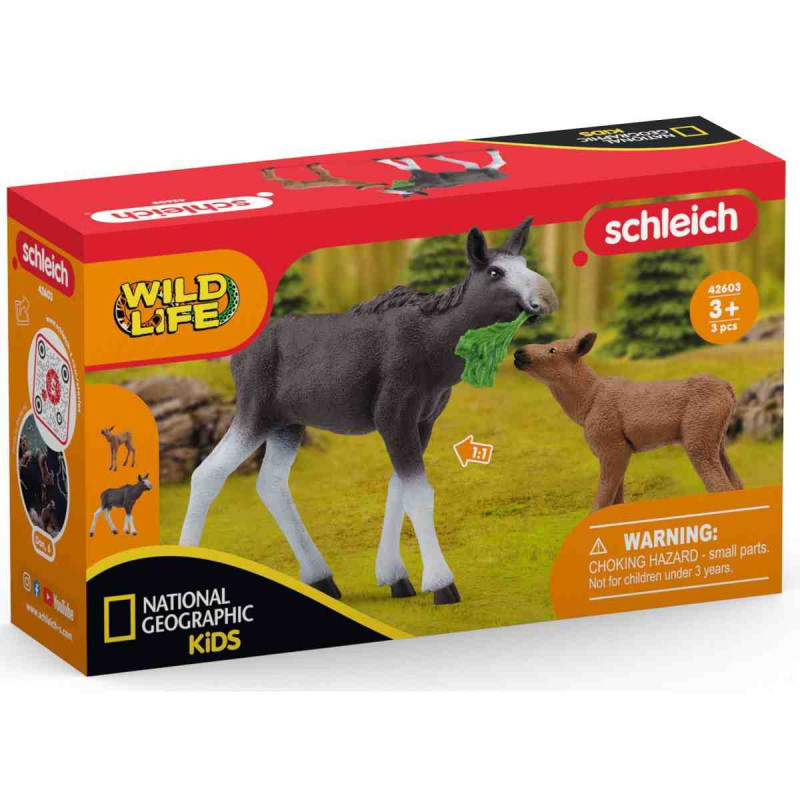 ALCE HEMBRA CON CRIA Schleich Wild Life Safari 42603