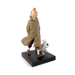 RESINA TINTÍN EN GABARDINA CON MILÚ (60 cm.) 45973 figura de coleccion 