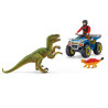 QUAD AZUL CON VELOCIRAPTOR Schleich Dinosaurios 41466