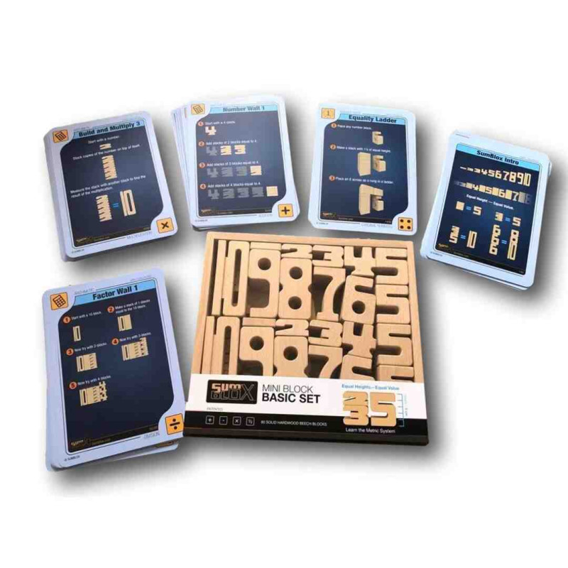 SUMBLOX MINI SET FAMILIAR en caja madera + 80 fichas