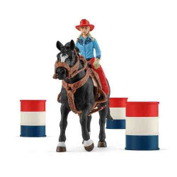 CARRERA D'OBSTACLES AMB AMAZONA VAQUER  Schleich Cavalls 42576