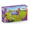 CABALLO PURA SANGRE INGLES CON MANTA  Schleich Cavalls 42360