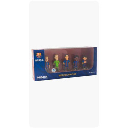 PACK 5 FUTBOLISTAS 7 CM F.C.Barcelona + Pelota con Licencia Oficial Minix Collectible Figurines
