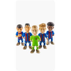 PACK 5 FUTBOLISTAS 7 CM F.C.Barcelona + Pelota con Licencia Oficial Minix Collectible Figurines