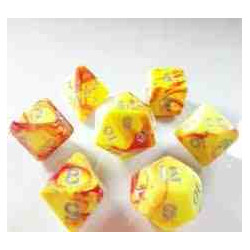 7 DAUS DE ROL TOXIC COLOR GROC AMB VERMELL(en caixa rodona de plastic)