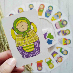 MATRIOSHKA juego de cartas de combinacion de colores, rapidez y gestos Simple Riules/Old Teddys