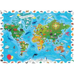 DETECTIVE PUZZLE EL MAPA DEL MUNDO ANIMALES 108 pcs. Ludattica 23423