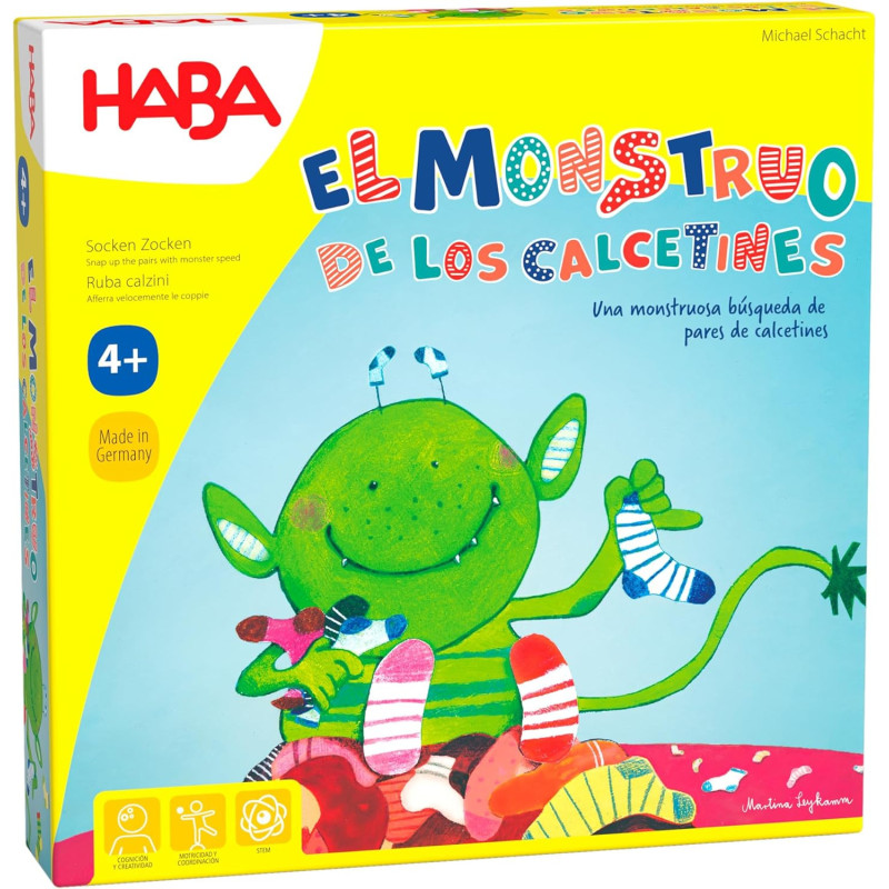 EL MONSTRUO DE LOS CALCETINES Juego de mesa de parejas Haba 1004465005