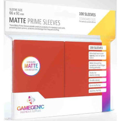 PACK MATTE PRIME SLEEVES RED Fundes (100) 66x91 mm. GameGenic