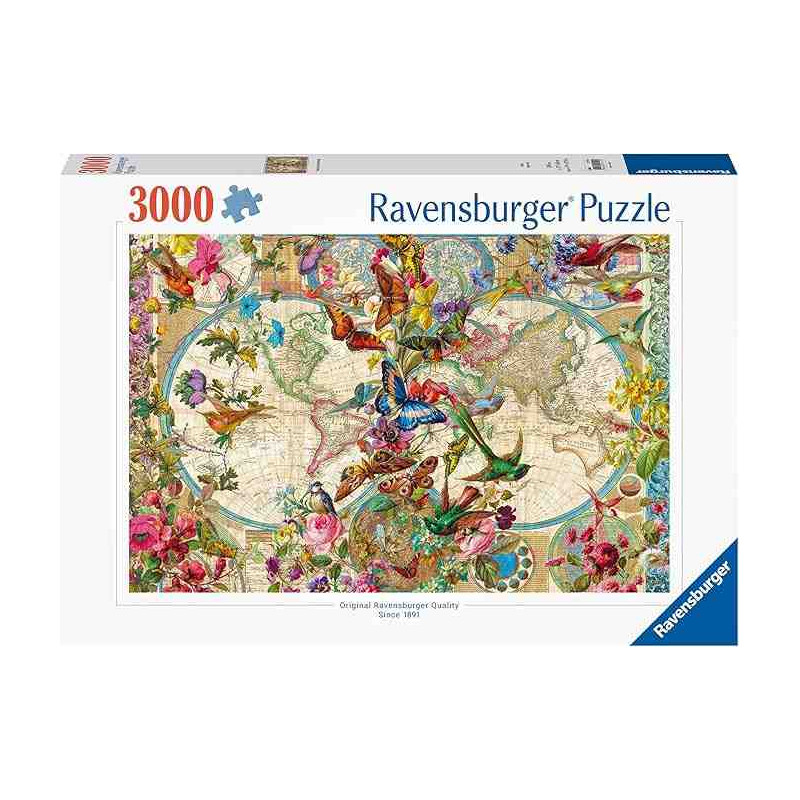 FLORA & FAUNA MAPAMUNDI 3000pcs. Puzzle Ravensburger 17117