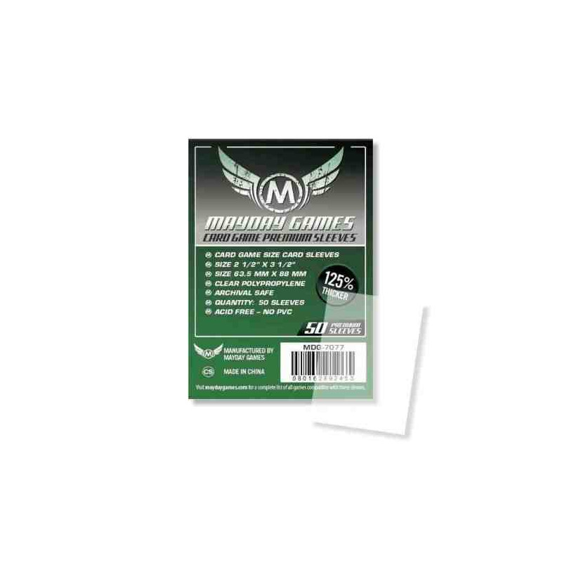 FUNDAS MAYDAY 7077 100unds. 63,5x88mm(Verde oscuro)