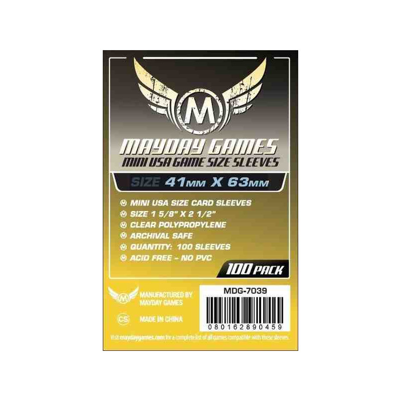 FUNDAS MAYDAY 7039 MINI USA 100 unid.41x63mm (Yellow)