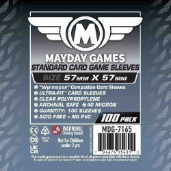 FUNDES MAYDAY 7165 100 unid.WYRMSPAN COMPATIBLE CARD SLEEVES 57X57 STANDARD 