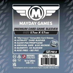 FUNDES MAYDAY 7166 100 unid.WIRMSPAM COMPATIBLE CARD SLEEVES 57X57 PREMIUM 