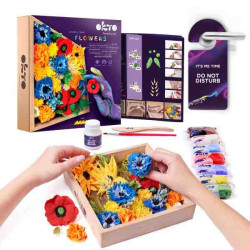 SET MADERA ¬CRAFT DYI arte sensorial air clay - Floral Freedom Manualidad Okto