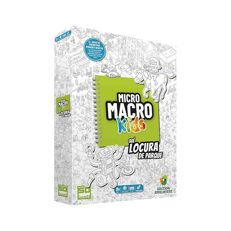 MICRO MACRO KIDS Que locura de parque Joc de taula de deducció (+6 Anys, 1-4 Jugadors)SDGames