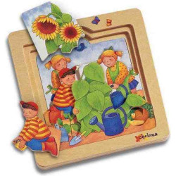 PUZLE DE MADERA  EN EL JARDIN 12 pcs. Chelona