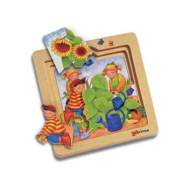 PUZLE DE MADERA  EN EL JARDIN 12 pcs. Chelona