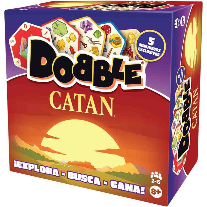DOBBLE CATAN  Juego de cartas (+ 8 Años, 2-6 Jugadores) Asmodee