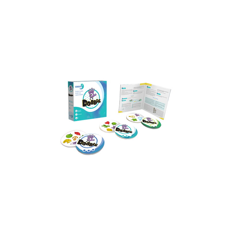 DOBBLE ACCESS+plus Joc de cartes(adaptat per persones amb problemes cognitius)+ 6A. 1-4 jug. Asmodee