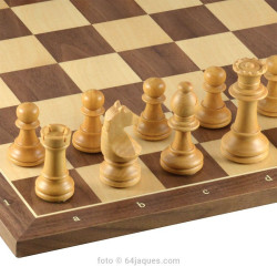 TAULER ESCACS NOGUERA AMB COORDENADAS 35cm(Casella40) + PECES PLOMADES