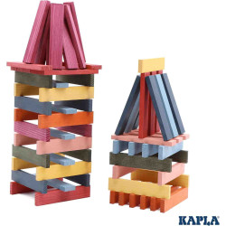 KAPLA OCTOCOLOR 100 planks in 8 colors (Caja madera y tapa transparente)