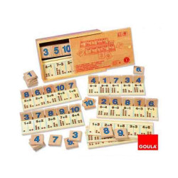 LOTO SUMAS Y  RESTAS en caja madera Goula