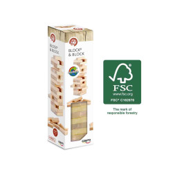 BLOCK A BLOCK MADERA NATURAL  CLASSIC  JENGA (+ 5 Años.+ 2Jug.)Cayro 652