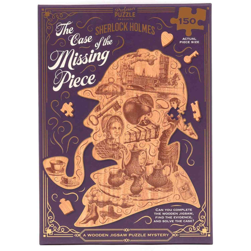 THE CASE OF THE MISSING PIECE  Puzzle de fusta Professor Puzzle
