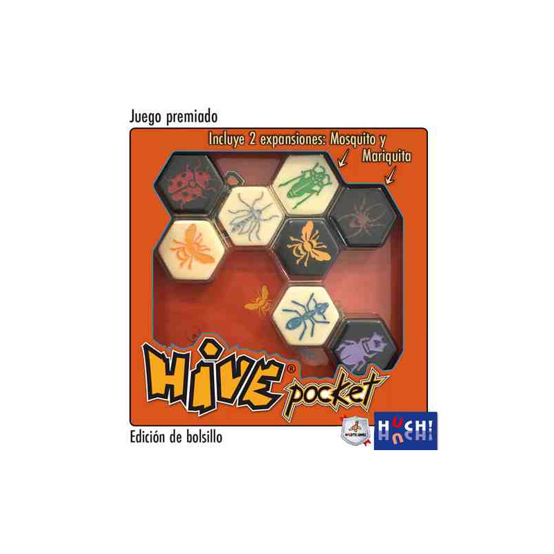 HIVE:LA COLMENA POCKET EDITION Joc d' estratègia per a 2 jugadors, + 9 anys Huch & Friends