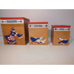 3 POTES  DE MADERA PARA LA COCINA Moulin Roty