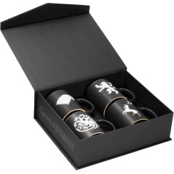 SET 5 TAZAS GRABADAS A LASER CERAMICA Game of thrones (Juego de tronos)