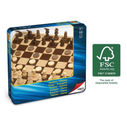 AJEDREZ/DAMAS METAL BOX  Juego de mesa Cayro 751