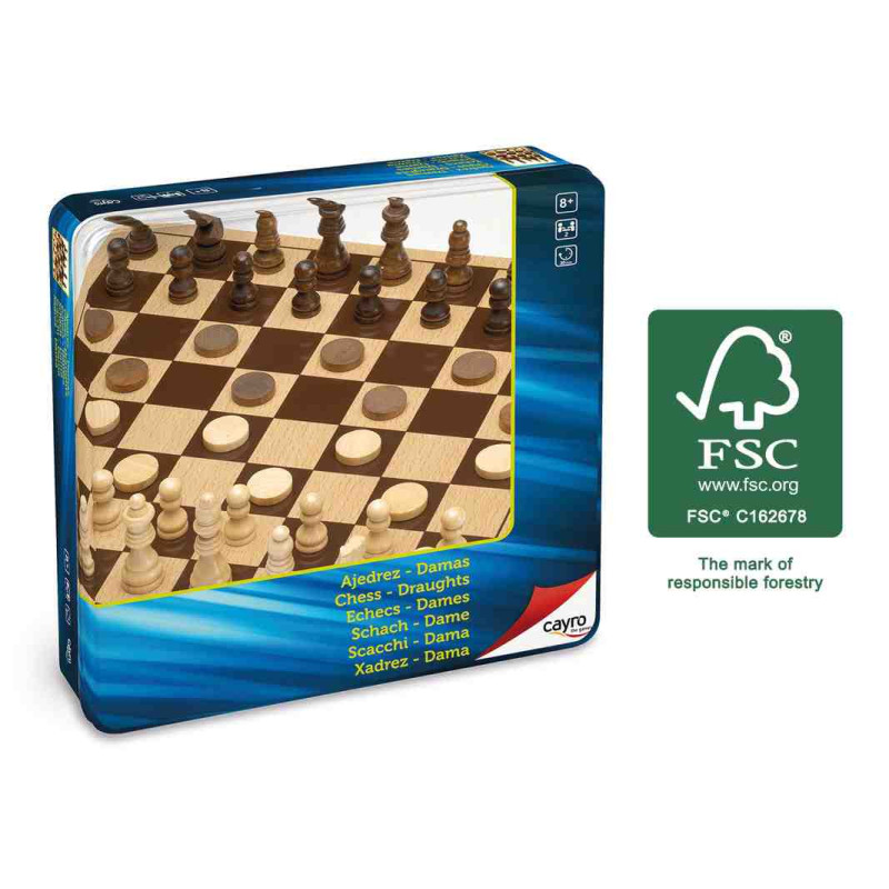 ESCACS/DAMES METAL BOX  Joc de taula Cayro 751