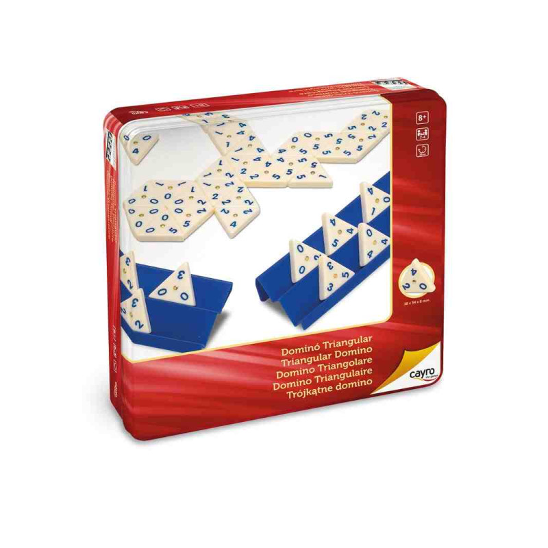 DOMINO TRIANGULAR  Juego de mesa METAL BOX (+ 8 Años, 2-4 Jug.)  Cayro 754