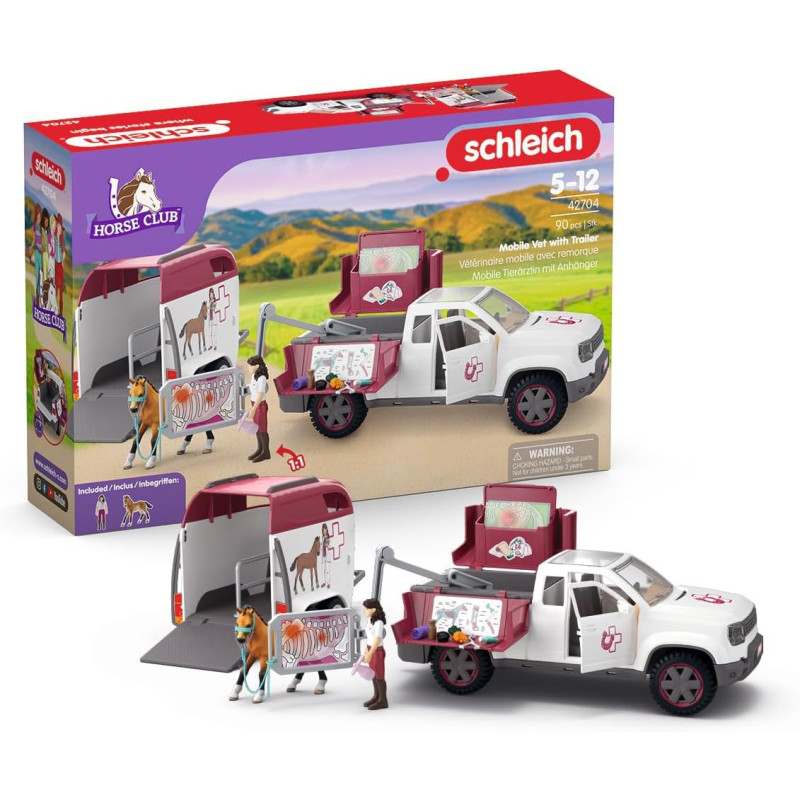 VETERINARIA MOVIL CON  REMOLQUE Schleich Caballos Horse 