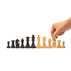 PIEZAS AJEDREZ STAUNTON  EUROPA Nª 3 PLOMO NOGAL/MATEx TABLERO 40mm.MoraPlay