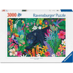 PANTHER IN FLOWERY JUNGLE Puzzle 3000 pcs,. Ravensburger 01748
