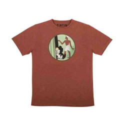 CAMISETA TINTIN CIGARROS DEL FARAO ROJO LADRILLO Talla XL