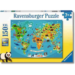MAPAMUNDI DE ANIMALS Puzzle 150 pcs. XXL Ravensburger 13287