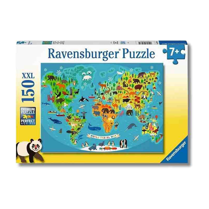 MAPAMUNDI DE ANIMALS Puzzle 150 pcs. XXL Ravensburger 13287