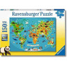 MAPAMUNDI DE ANIMALES Puzle 150 pcs. XXL Ravensburger 13287