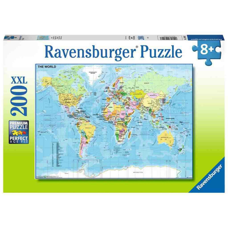 MAPA DEL MUNDO Puzle 200 pcs. XXLRavensburger 12890