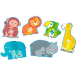 6 PRIMERS PUZZLES- FAMILIA D`ANIMALS 2 pcs. Haba 2012185003
